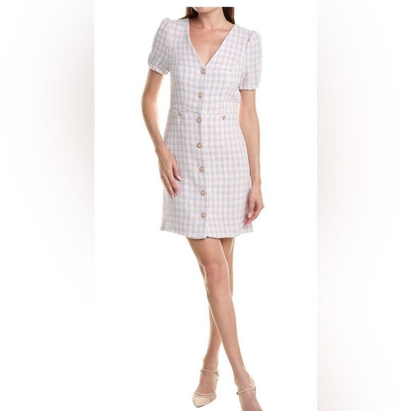Nanette Lepore Dresses & Skirts - Nanette Lepore Checked Tweed Mini Dress, Lilac White, Women's Size12, New w/Tag
